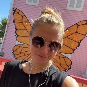 Burberry Gold and Black Round Sunglasses